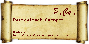 Petrovitsch Csongor névjegykártya